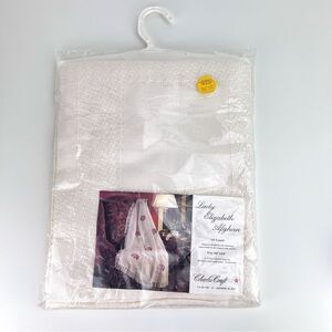Lady Elizabeth Afghan Charles Crafts 14 Count 48”x58” White Slightly Irregular
